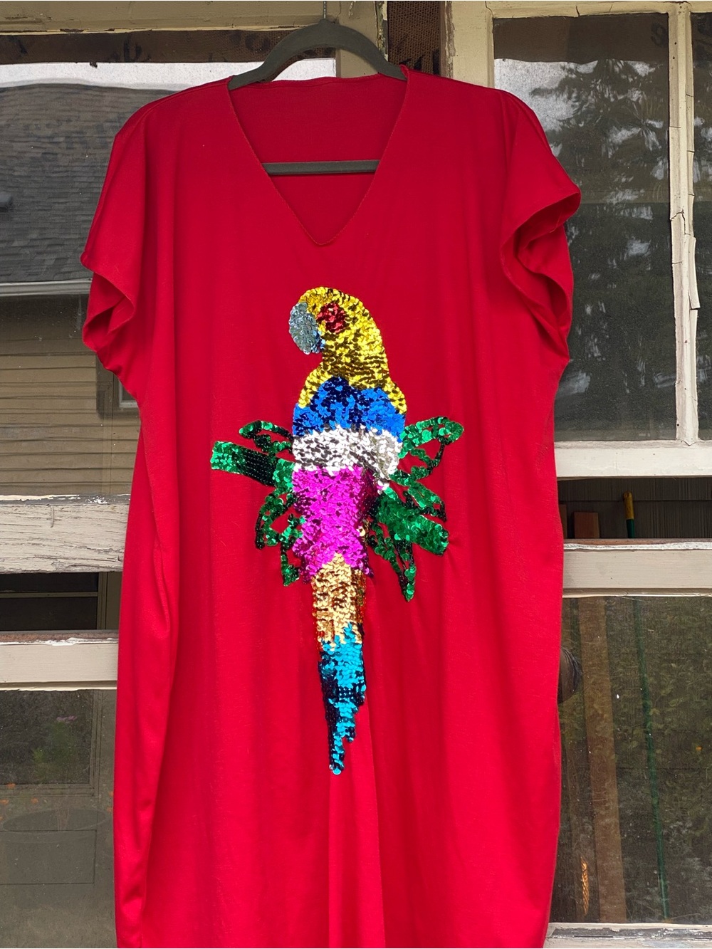 Vintage plus size sequin parrot dress 2X